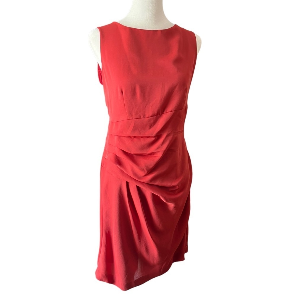 Anne Klein Silky Sleeveless Shift Dress w/Drape Sz 8